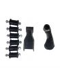 6 Inch Long Travel HD Rear Super Shackles with Greasable Rear Spring Bushing Kit, 1-1/2
